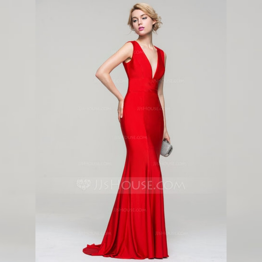NWT Red Jersey Evening Gown